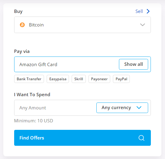 BUY btc using amazon gift card