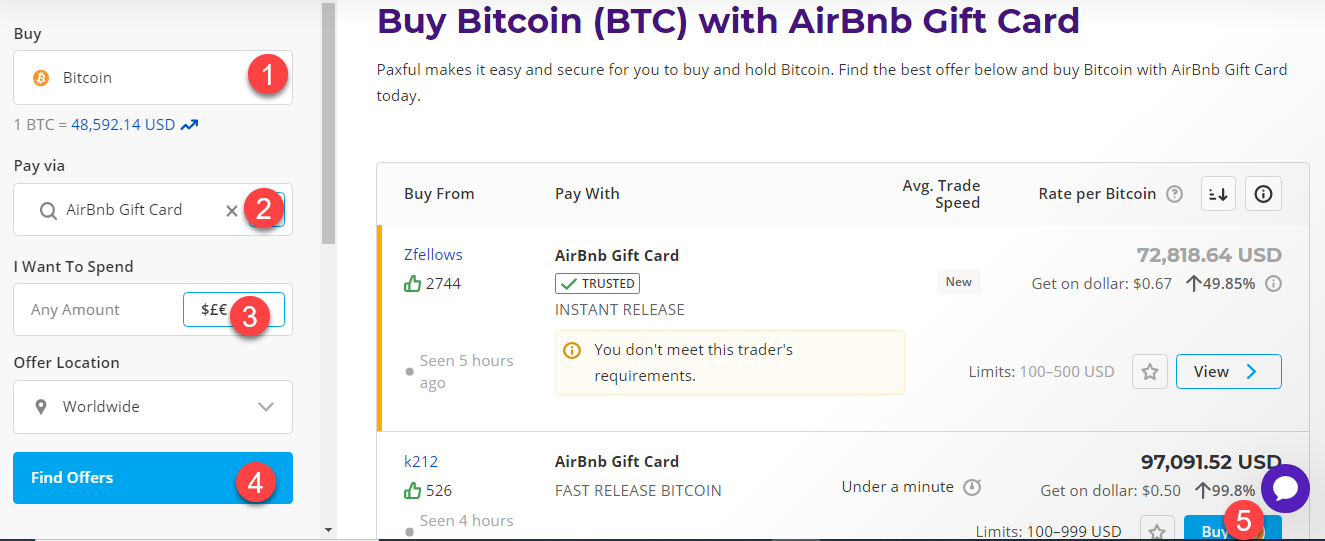 buy btc using airbnb gift card