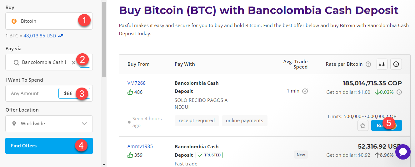buy btc with bancolombia cash deposit