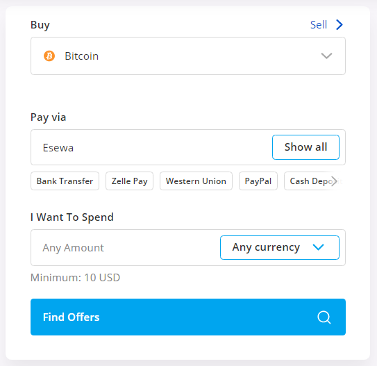 buy btc using esewa