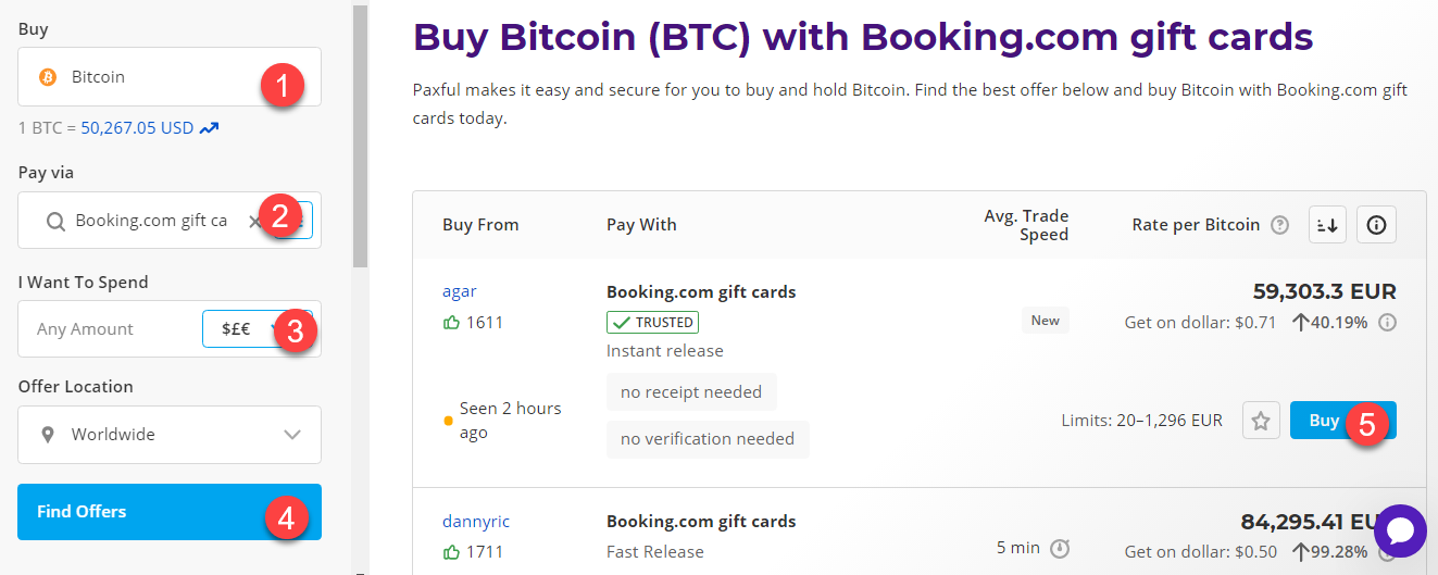 buy btc with booking.com gift cards