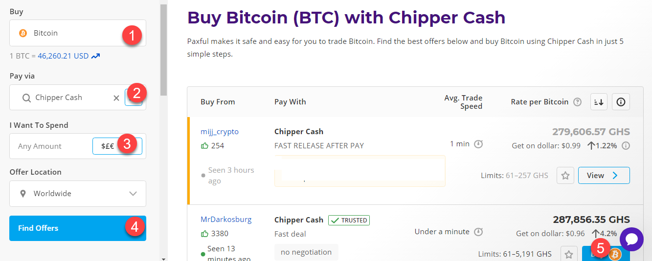 buy btc with chipper cash