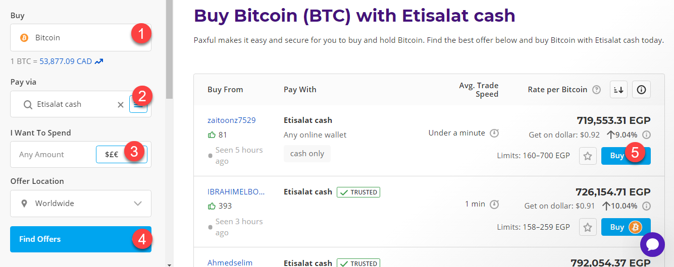 buy btc with etisalat cash