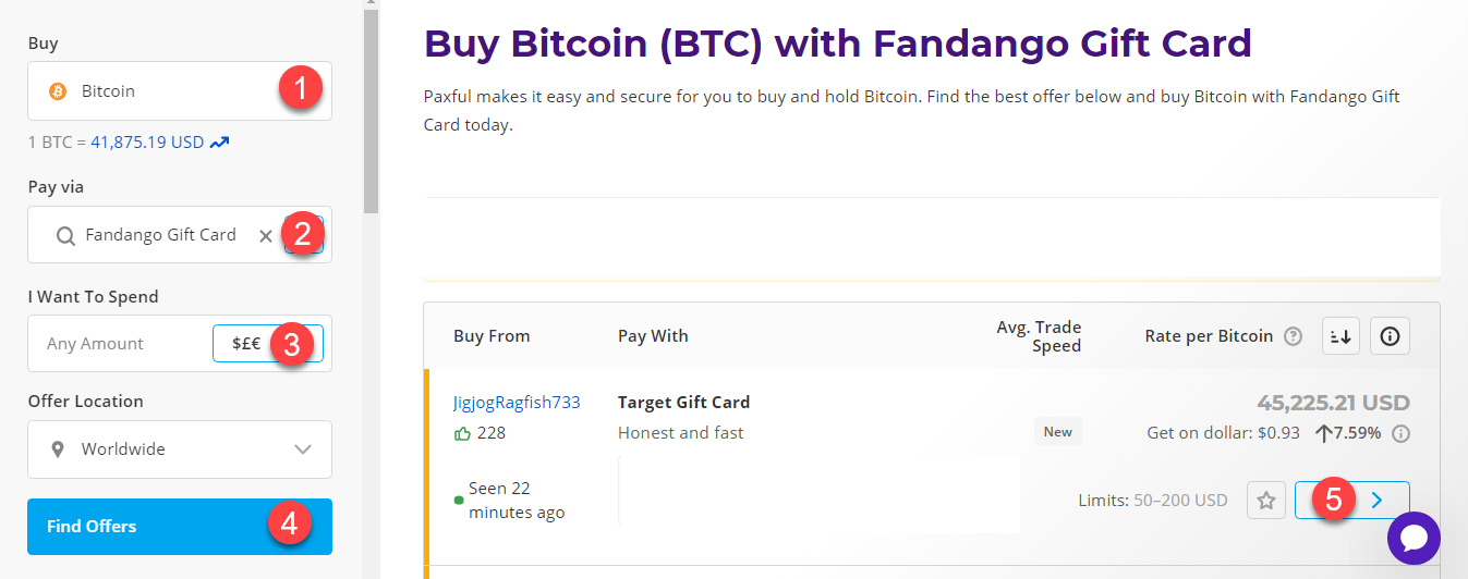 buy btc with fandango gift card