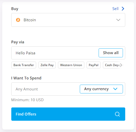buy btc using hello paisa