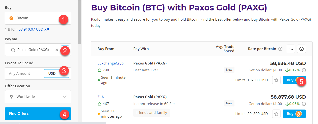 buy btc with paxos gold