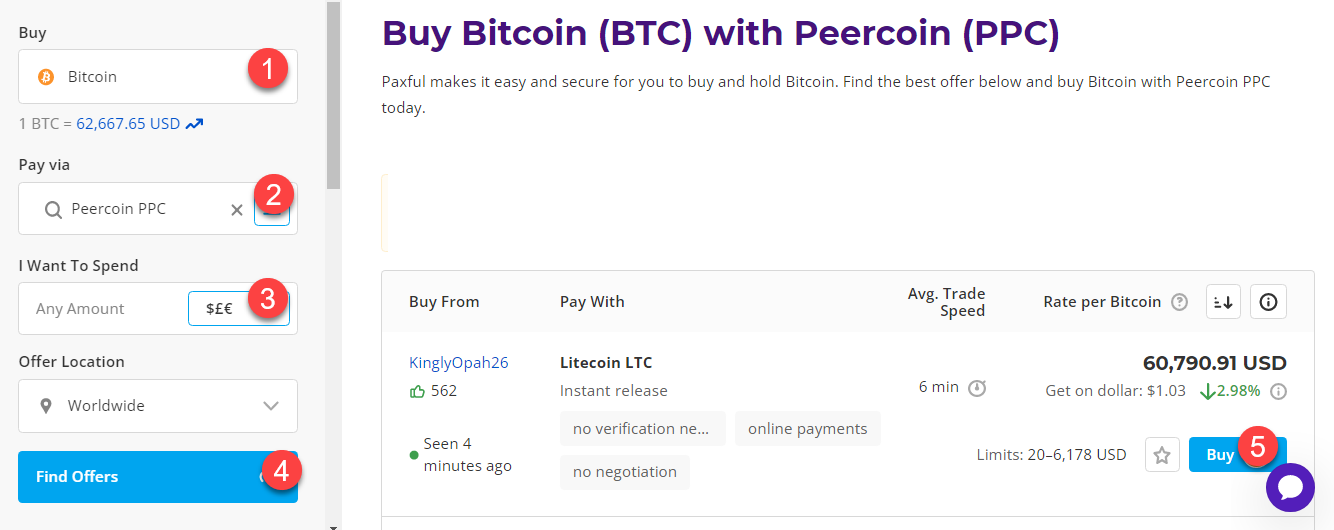 buy btc with peercoin
