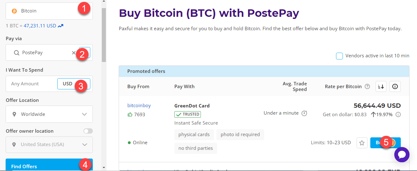 buy btc with postepay