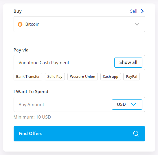 buy btc using vodaphone cash payment