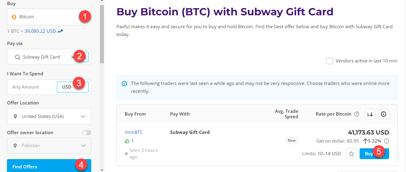 buy btc with subway gift card