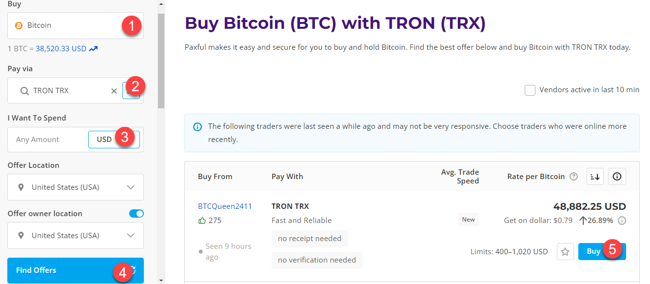 buy btc with tron trx