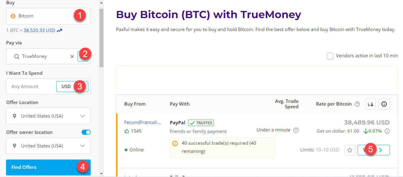 buy btc with truemoney