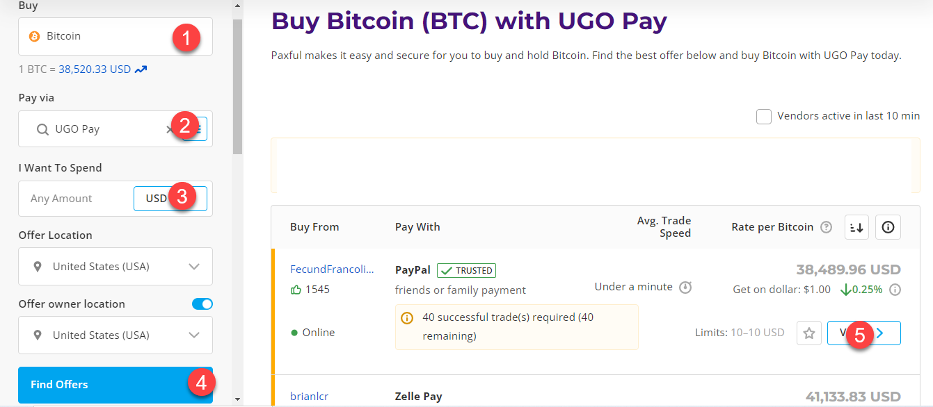buy btc with ugo pay